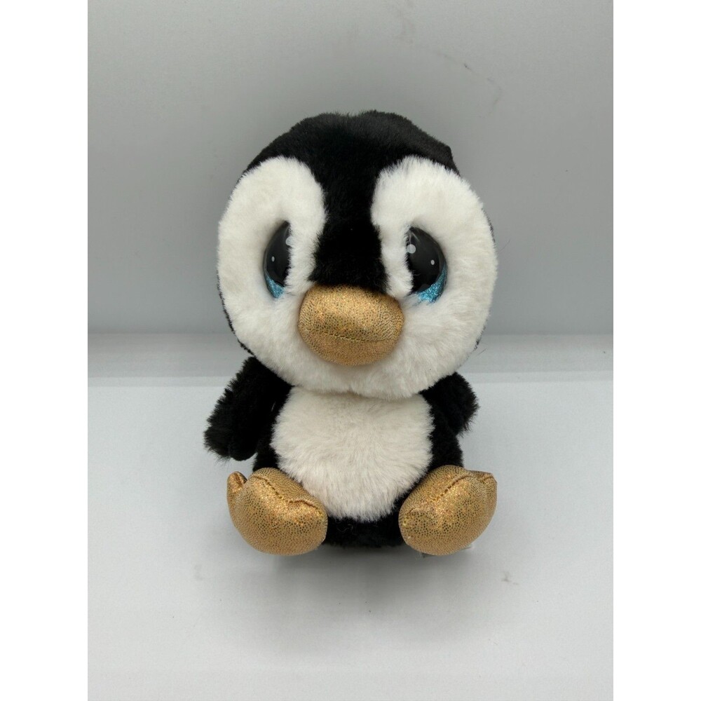 Precious Moments Cutie Pet-tudies Penguin Plush Black White Gold Blue Eyes 2023